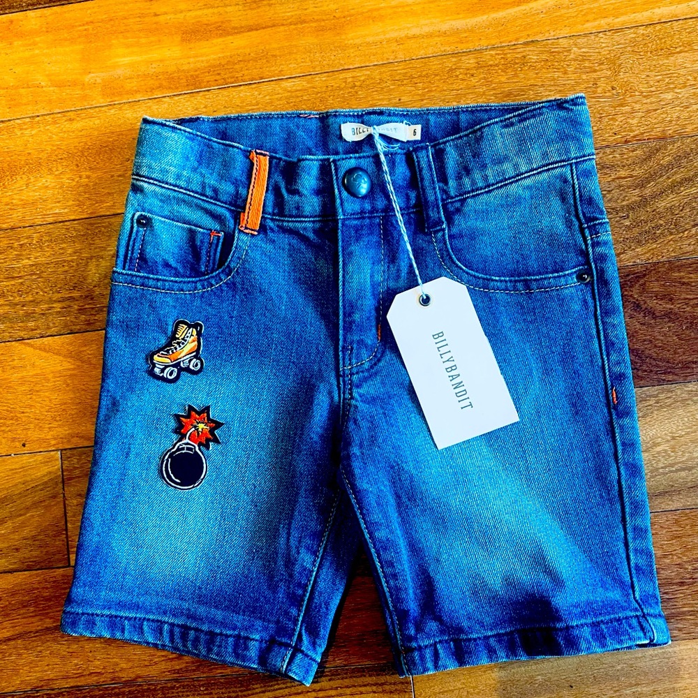 BillyBandit Blue Denim Short with patches